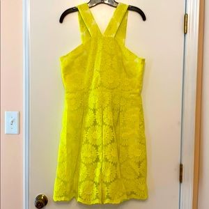 Bright yellow floral A-Line dress